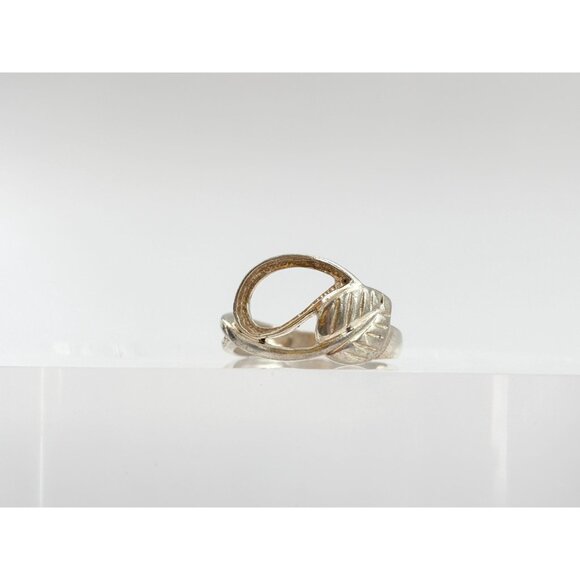 Foliage | Autumn Themed Swirly Ornate 925 Sterling Silver Vintage Ring - sz 7 - Picture 3 of 13